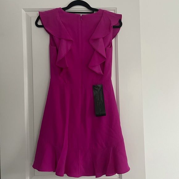 BCBG Magenta Crisscross Ruffle Dress - Picture 2 of 4